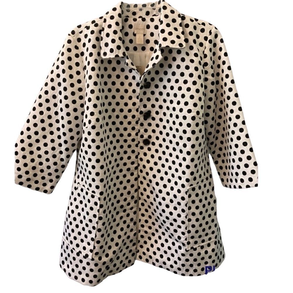 Chico’s 3/4 Sleeve Black & White Jacket